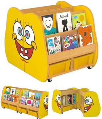 让阅读跑起来！幼儿必备HJL-0294小汽车卡通实木书柜创意赏